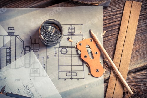 Preview: Mechanical drawing is created from the bearing