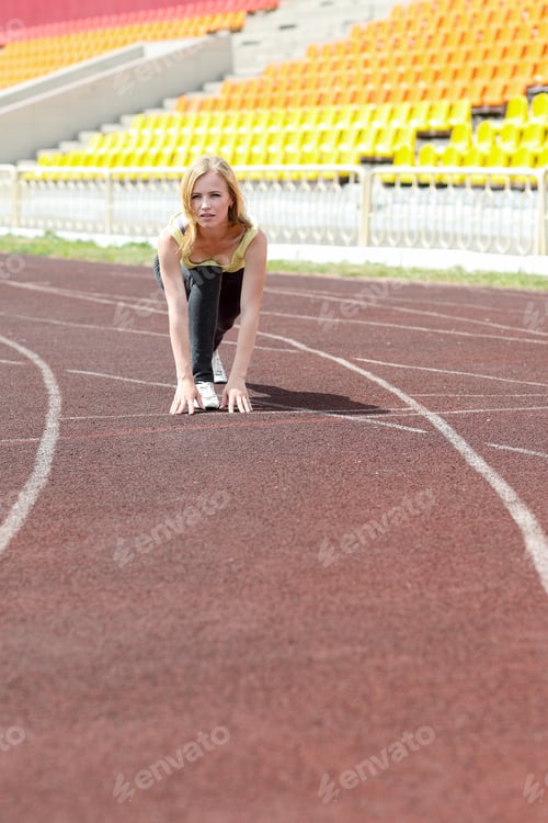 Preview: Runner Woman Running Outdoors Training . Beautiful Fit Fitness Model .