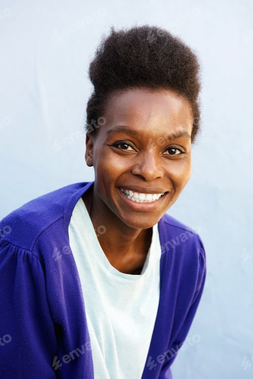 Preview: Happy young african woman
