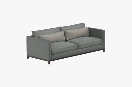 Preview: Modern Two-Seat Sofa with Lumbar Pillows