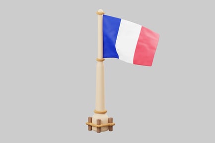 Preview: French flag on a pole