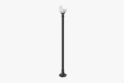 Preview: Weathered Globe Streetlight - Single Lamp Post