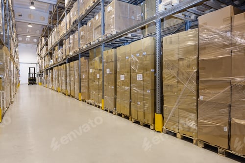 Preview: Metal Stillage In A Warehouse With Cartons