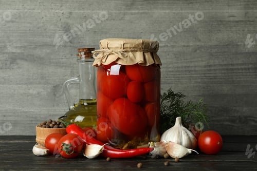 Preview: Homemade Pickled Tomatoes in a Glass Jar