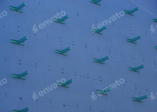 Preview: Urban Building Wall With Teal Supports