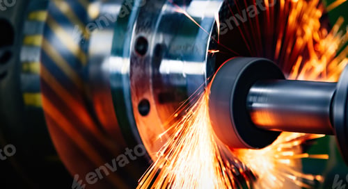 Preview: Machine tool in metal factory with drilling cnc machines