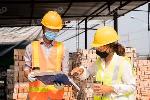 Preview: A team of male and female engineers or architects is exploring and inspecting
