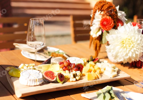 Preview: Empty wineglass on banquet table
