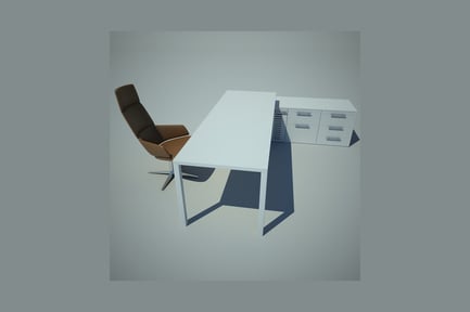 Preview: Office interior with desk, chair, and filing cabinet