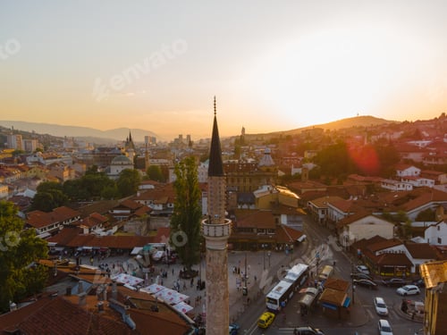 Preview: View of the historic center of Sarajevo, Bosnia and Herzegovina