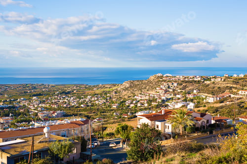 Preview: panoramic view of the village in Cyprus.