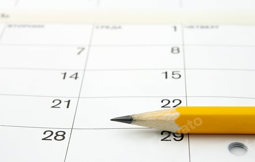 Preview: calendar and a pencil