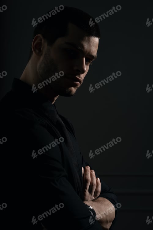 Preview: Low-key portrait of modern business person