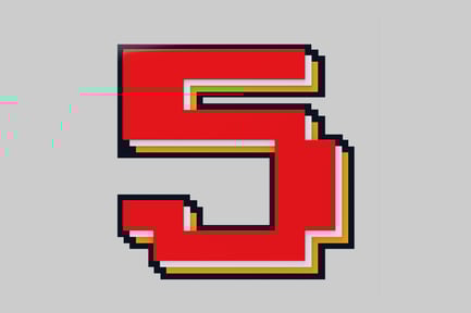 Preview: Pixel art number five retro