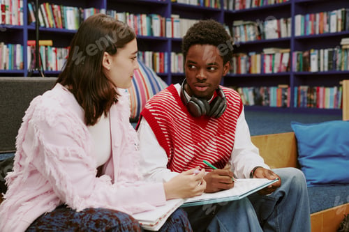 Preview: Studying Together in a Cozy Library Setting