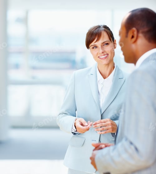 Preview: Female executive listening to colleague