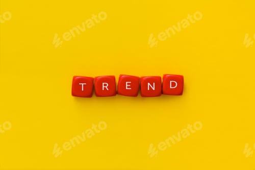 Preview: The word "Trend" on a red cubes