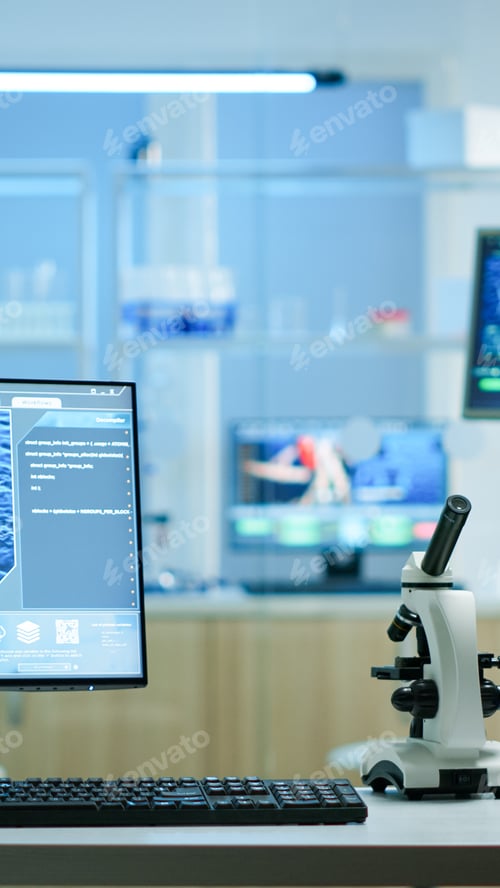 Preview: Empty laboratory modernly equipped with nobody in it