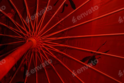 Preview: The mechanism of a beautiful Japanese umbrella close-up