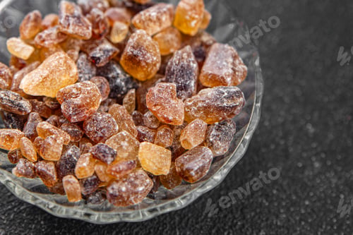 Preview: dessert rock sugar crystals pieces sweet candy brown sugar candied big rock caramel taste cane sugar