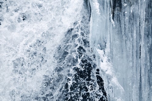 Preview: Beautiful mountain waterfall covered in ice