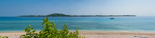 Preview: Gili Trawangan island panorama from Gili Meno, Gili Islands, Indonesia, Asia, Asia