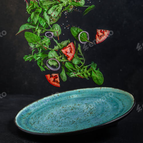 Preview: Healthy Salad, Leaves Mix Salad (Mix Micro Greens, Cucumber, Tomato, Onion, Other Ingredients)