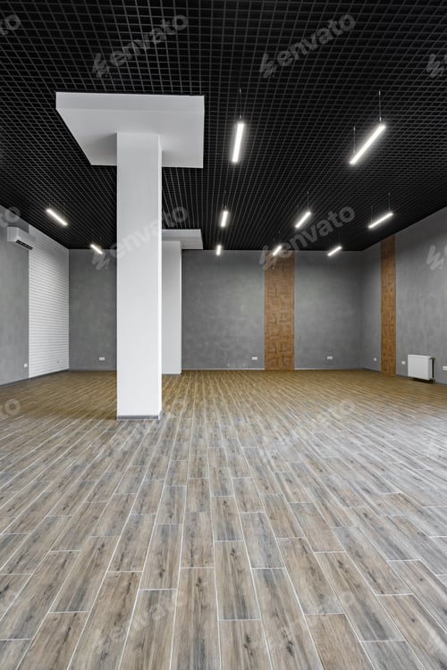 Preview: Blank walls in empty loft style industrial office