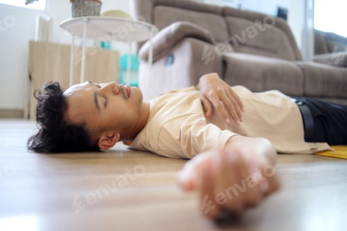 Preview: Man Passing Out Accident Fainting and Falling on The Floor Caused By Hypotension