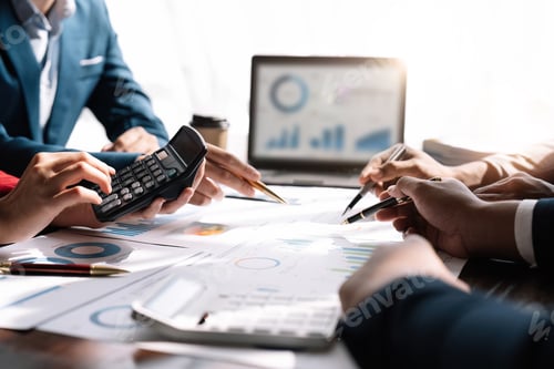 Preview: Asian business adviser meeting to analyze and discuss the situation on the financial report in the
