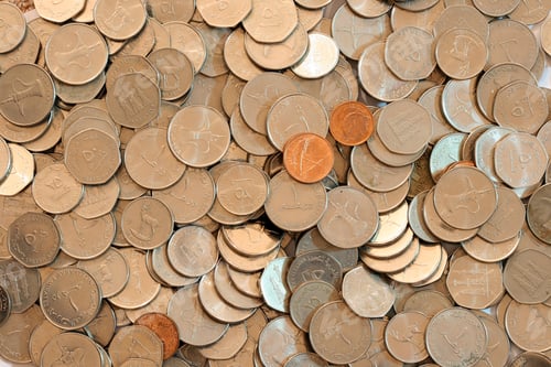 Preview: UAE coins background, filled frame