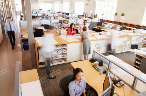 Preview: Staff working in a busy open plan office