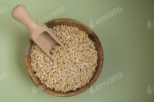 Preview: Raw pearl barley porridge Gluten free cereals. Health gut benefits. Concept of alternative whole