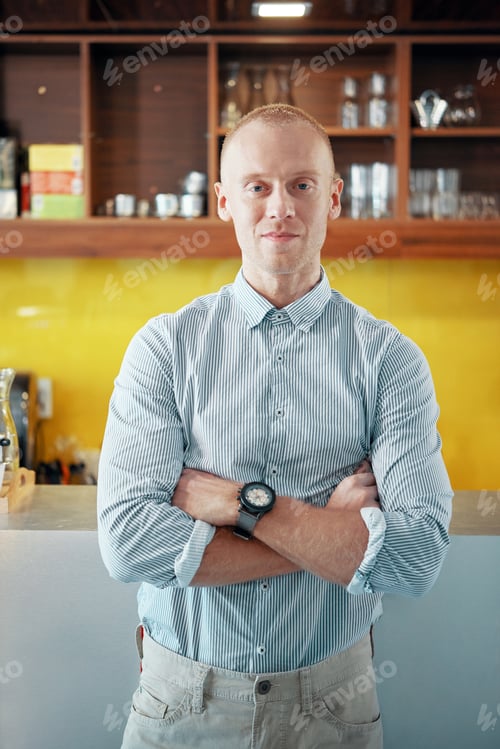 Preview: Smiling confident manager of cafeteria