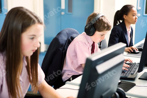 Preview: Students using computer in classroom