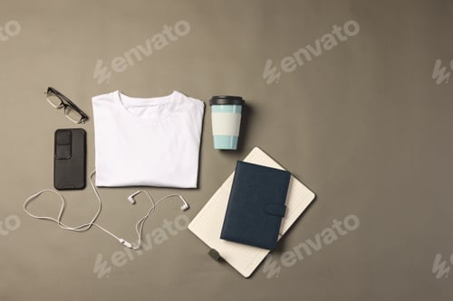 Preview: Flat Lay of Office and Personal Items