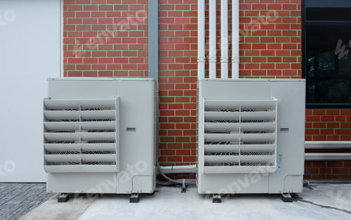 Preview: Air compressor or condenser unit installed outside building