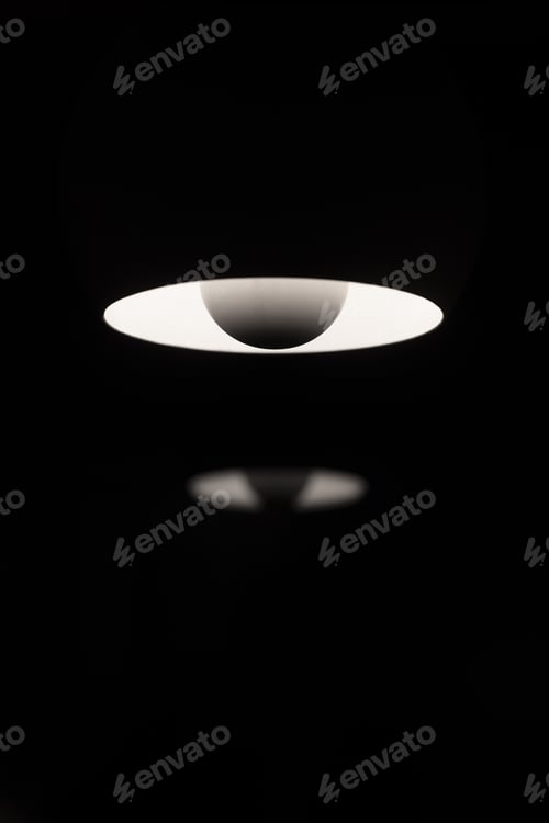 Preview: Isolated white lamps in a dark room for a cool background