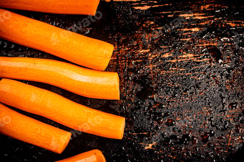Preview: Whole fresh carrots on the table.