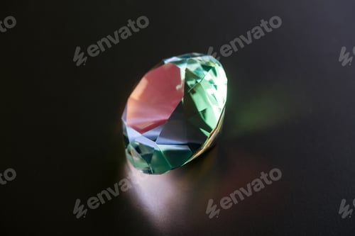 Preview: pure sparkling diamond reflecting light on dark background