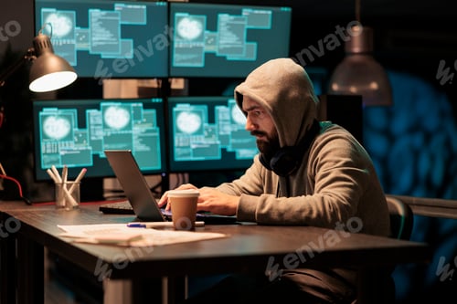 Preview: Hacker stealing computer information from server