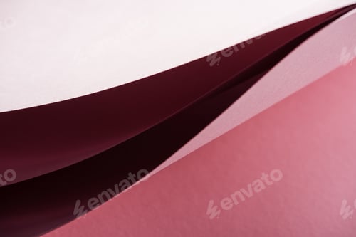 Preview: blank and colorful sheets of paper on pink background with copy space