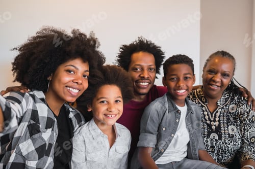 Preview: Happy Family Smile for the Camera Indoors