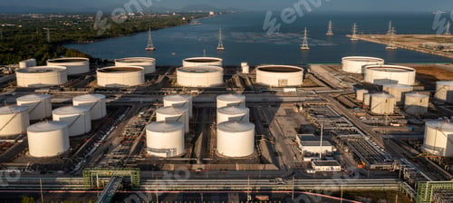 Preview: Oil and gas refinery plant form industry zone, Aerial view oil and gas Industrial.