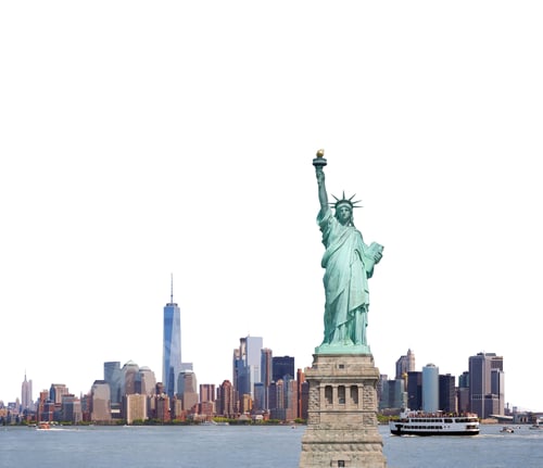 Preview: Statue of Liberty in New York City on white background, USA