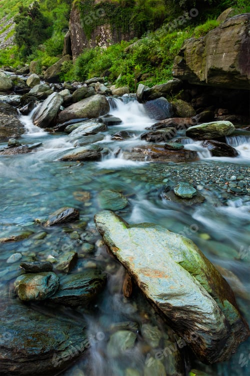 Preview: Bhagsu waterfall. Bhagsu, Himachal Pradesh, India