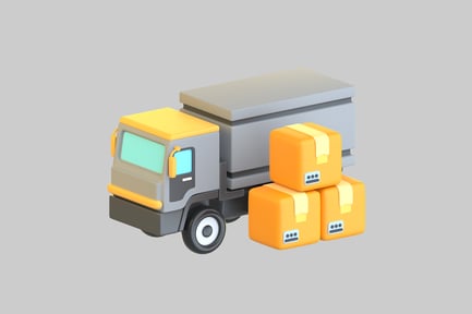 Preview: Cartoon delivery truck with boxes