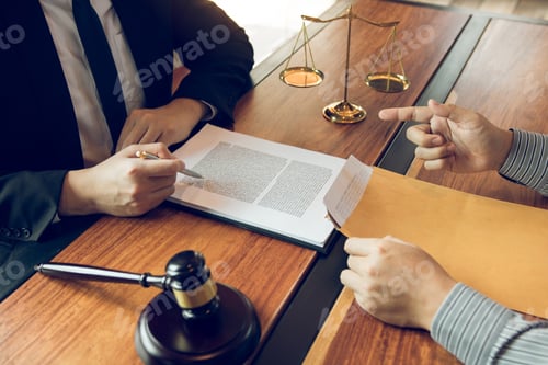 Preview: Client is submitting information on the paper of the prosecution document to the lawyer.