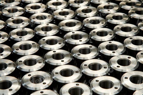 Preview: New fabrication steel rollers texture background. Metal industry.