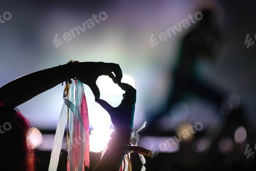 Preview: crowd partying stage lights live concert summer music festival